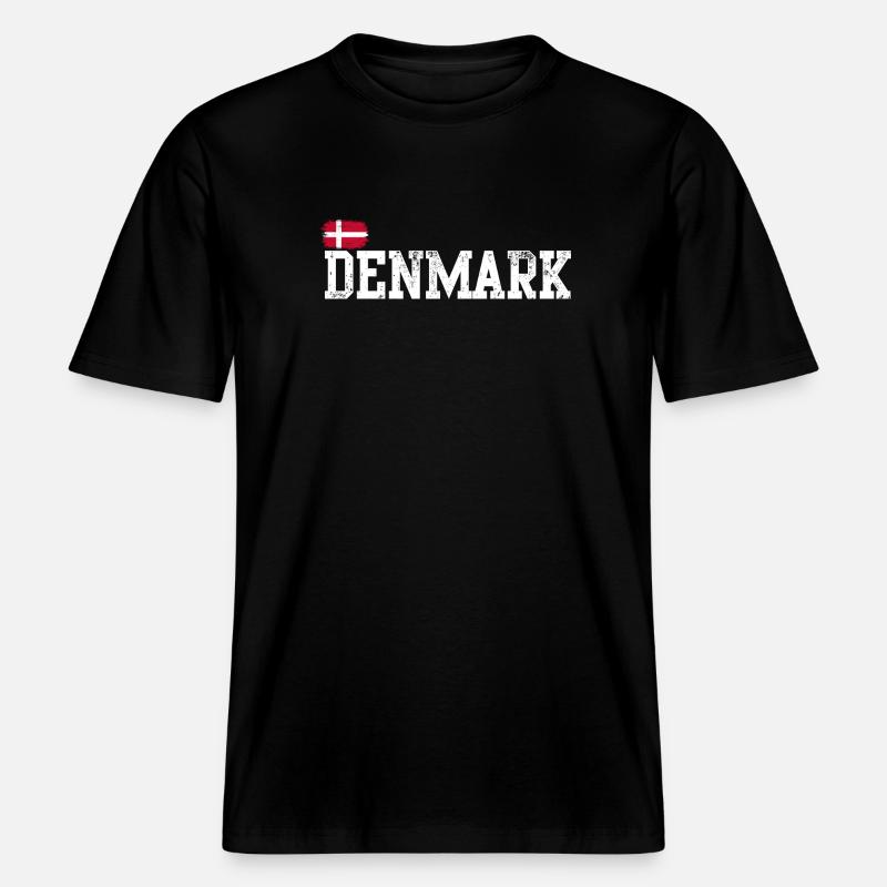 Denmark Pride Schablone -  RELAXED FIT Unisex Organic T-Shirt - Schwarz