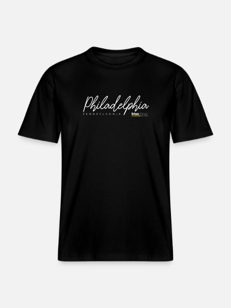 Elegant Philadelphia Skyline Silhouette - RELAXED FIT Unisex Organic T-Shirt - black