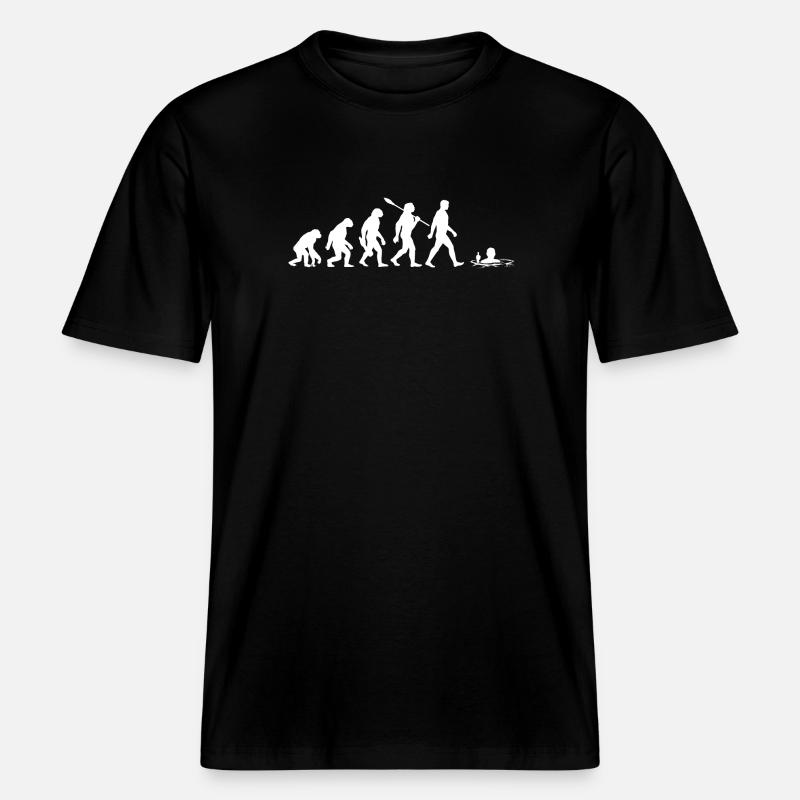 Evolution - Eisbader - Winterbaden - Eisbaden -  RELAXED FIT Unisex Organic T-Shirt - Schwarz