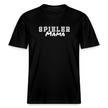 Spieler Mama -  RELAXED FIT Unisex Organic T-Shirt - Schwarz - Vorne - Alina (178cm) & Michal (187cm)