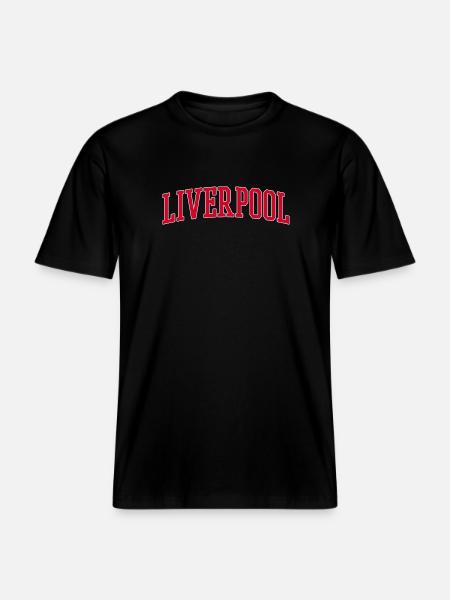 Liverpool Uk - RELAXED FIT Unisex Organic T-Shirt - black
