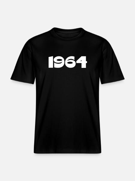 Personalize 1964 60th Birthday Template - RELAXED FIT Unisex Organic T-Shirt - black