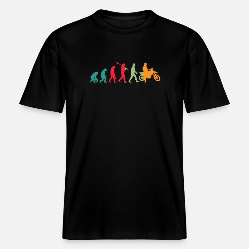 Cross Motorrad Sprung – Evolution -  RELAXED FIT Unisex Organic T-Shirt - Schwarz