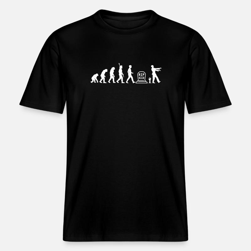 Zombie Evolution RIP Zombi -  RELAXED FIT Unisex Organic T-Shirt - Schwarz