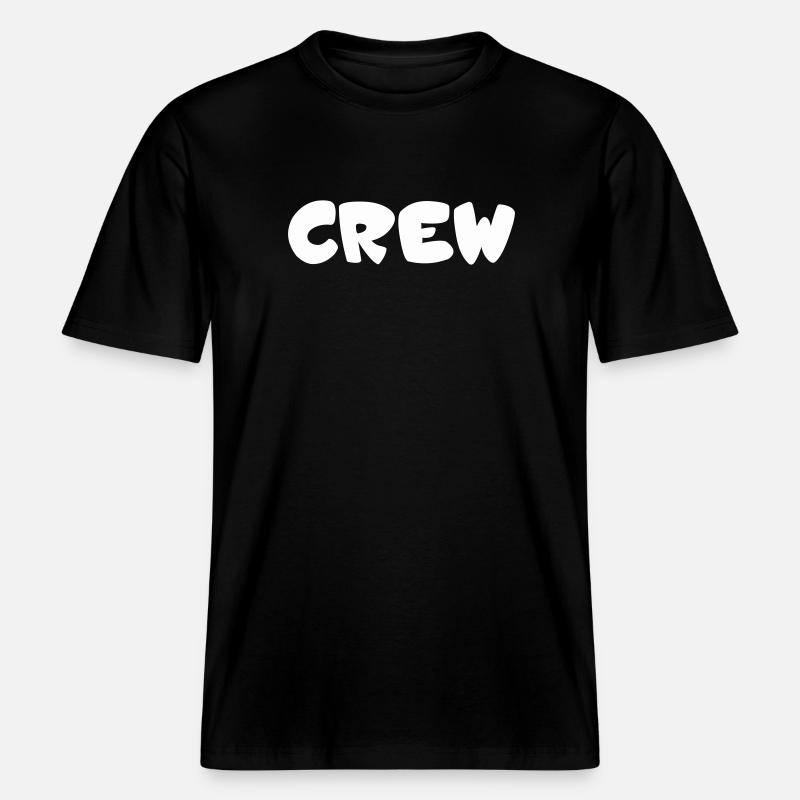Crew Bubbles Typography -  RELAXED FIT Unisex Organic T-Shirt - black