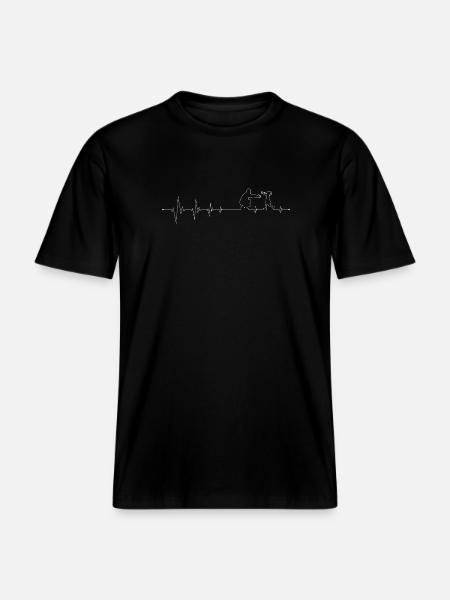 Pulse of Family Bond - RELAXED FIT Unisex Organic T-Shirt - black