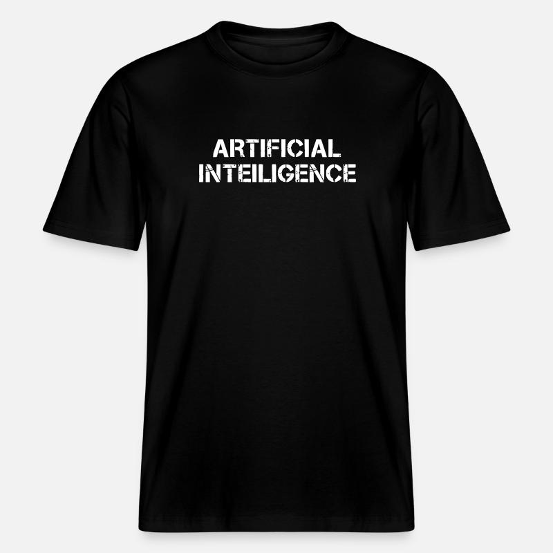 Artificial Intelligence Text Grunge Logo -  RELAXED FIT Unisex Organic T-Shirt - Schwarz
