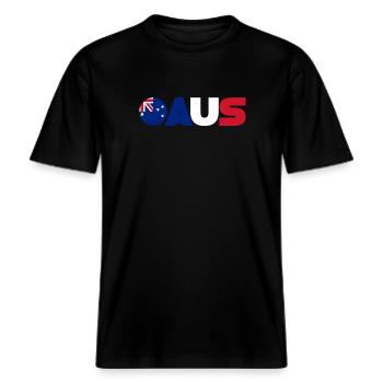 Australie -  T-shirt unisexe RELAXED FIT en coton bio - noir - Devant - Alina (178cm) & Michal (187cm)
