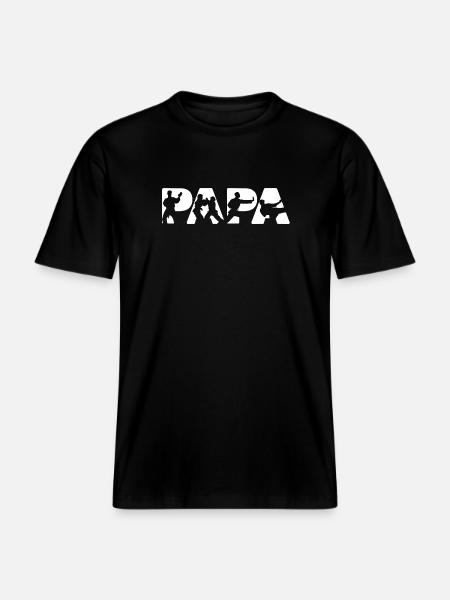Judo Papa Martial Arts Master Silhouette - RELAXED FIT Unisex Organic T-Shirt - black