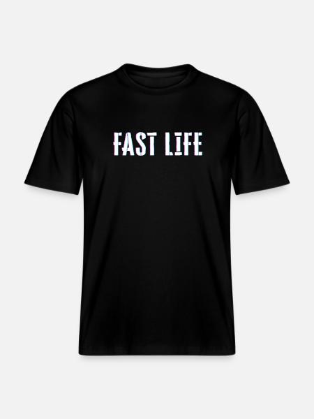 Fast Life - RELAXED FIT Unisex Organic T-Shirt - black