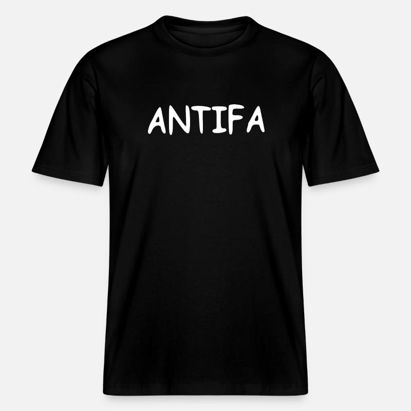 Antifa - blanc -  T-shirt unisexe RELAXED FIT en coton bio - noir
