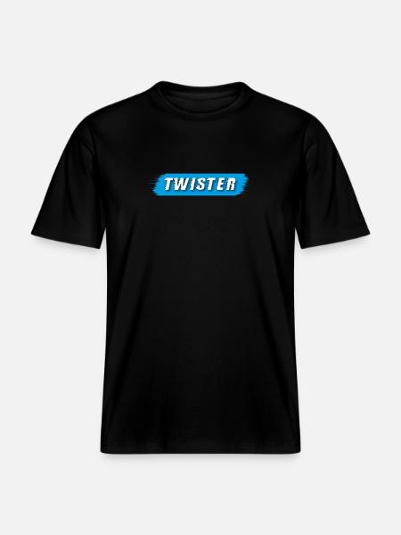 Twister lettering blue -  RELAXED FIT Unisex Organic T-Shirt - black