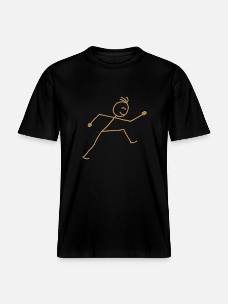 walking_stick_figure_1c -  RELAXED FIT Unisex Organic T-Shirt - black