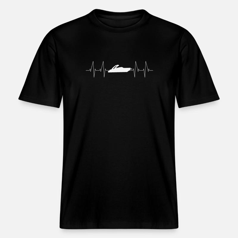 Boot Herzschlag Silhouette -  RELAXED FIT Unisex Organic T-Shirt - Schwarz