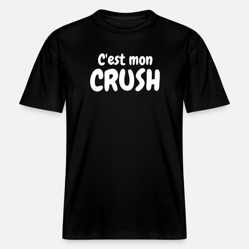 Crush, c'est mon Crush, béguin -  T-shirt unisexe RELAXED FIT en coton bio - noir