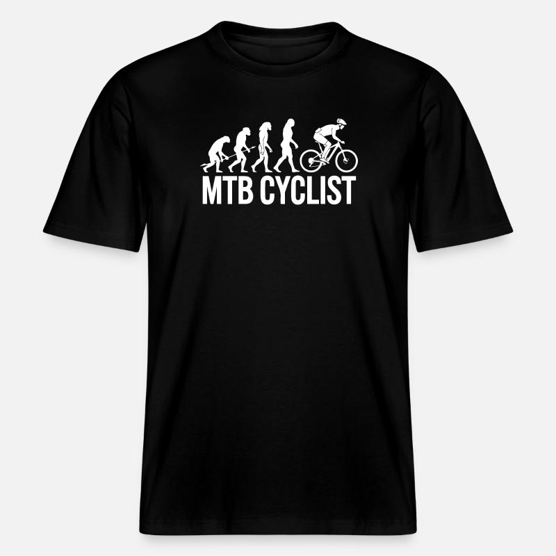 Evolution einer MTB-Radfahrer-Silhouette -  RELAXED FIT Unisex Organic T-Shirt - Schwarz