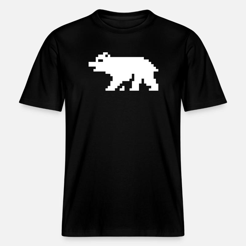 Ours en pixels 8 bits -  T-shirt unisexe RELAXED FIT en coton bio - noir