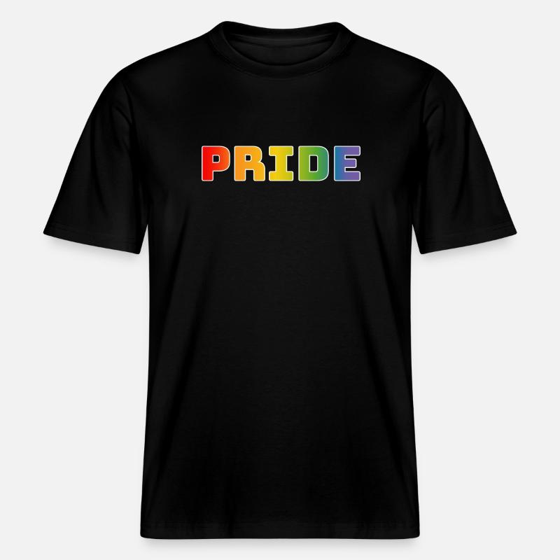 Rainbow pride blanc -  T-shirt unisexe RELAXED FIT en coton bio - noir