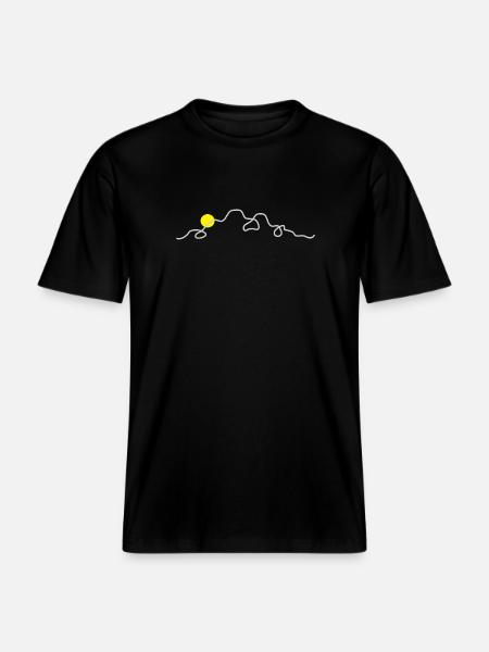 Mountains Nature Sun -  RELAXED FIT Unisex Organic T-Shirt - black