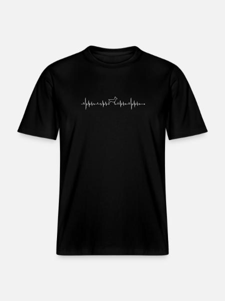 Heartbeat dog -  RELAXED FIT Unisex Organic T-Shirt - black