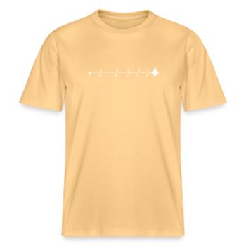 Avion à réaction Heartbeat -  T-shirt unisexe RELAXED FIT en coton bio - jaune délavé - Devant - Alina (178cm) & Michal (187cm)