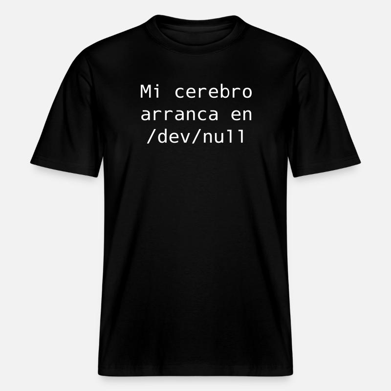 Mon cerveau commence dans /dev /null - T-shirt unisexe RELAXED FIT en coton bio - noir