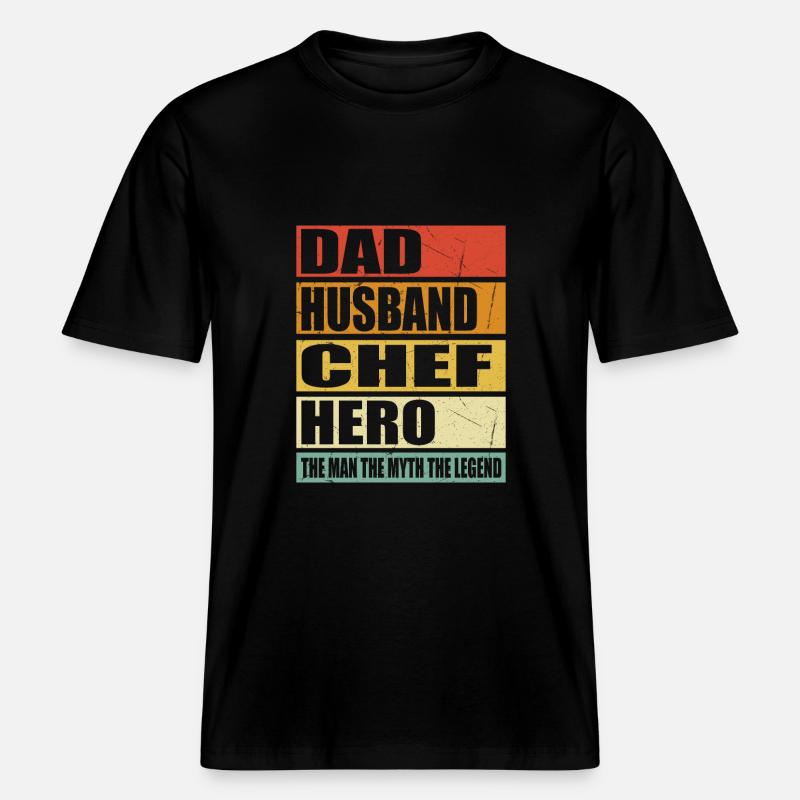 Vater Ehemann Chefkoch Held -  RELAXED FIT Unisex Organic T-Shirt - Schwarz