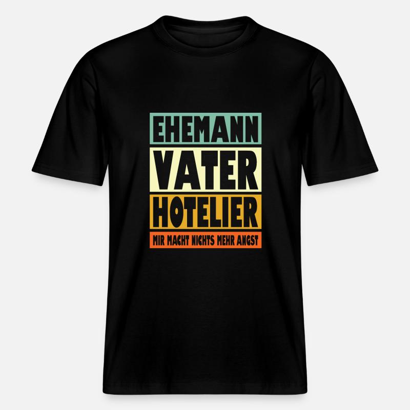 Hotelier Vater Ehemann Held -  RELAXED FIT Unisex Organic T-Shirt - Schwarz