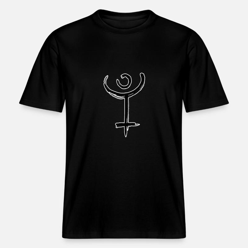 Symbole d’astrologie de Pluton - T-shirt unisexe RELAXED FIT en coton bio - noir