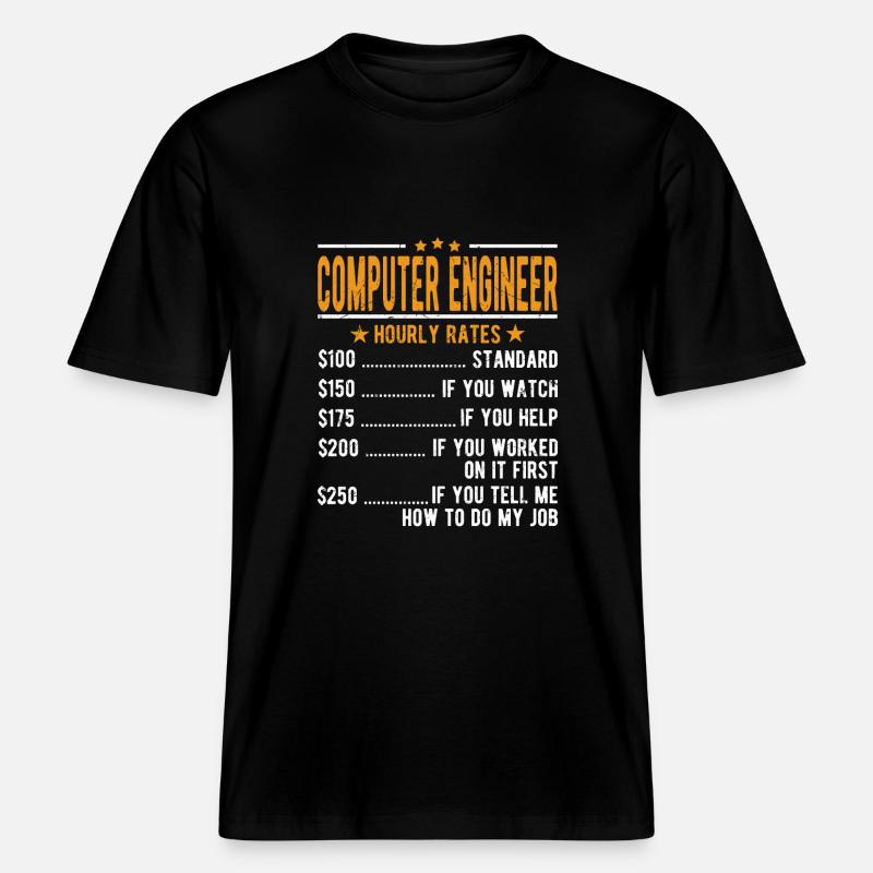 Computer technician hourly wage - RELAXED FIT Unisex Organic T-Shirt - black