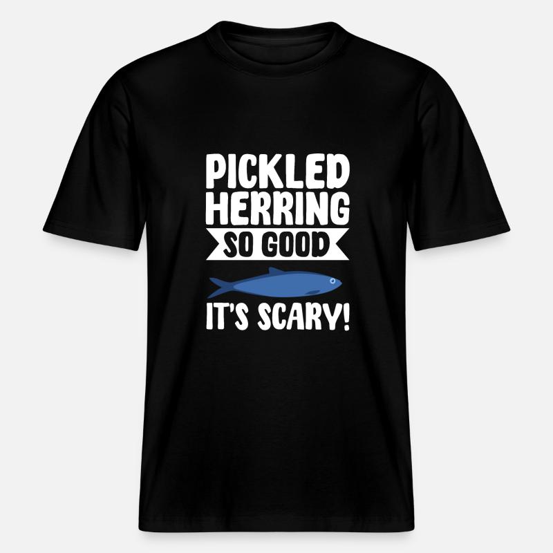 eLustiger Eingelegter Hering Geschenkidee -  RELAXED FIT Unisex Organic T-Shirt - Schwarz