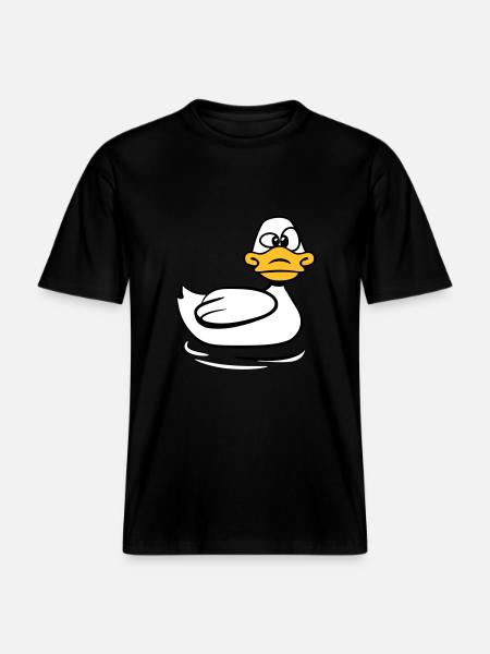 Dumma anka -  Unisex ekologisk T-shirt med avslappnad passform - svart