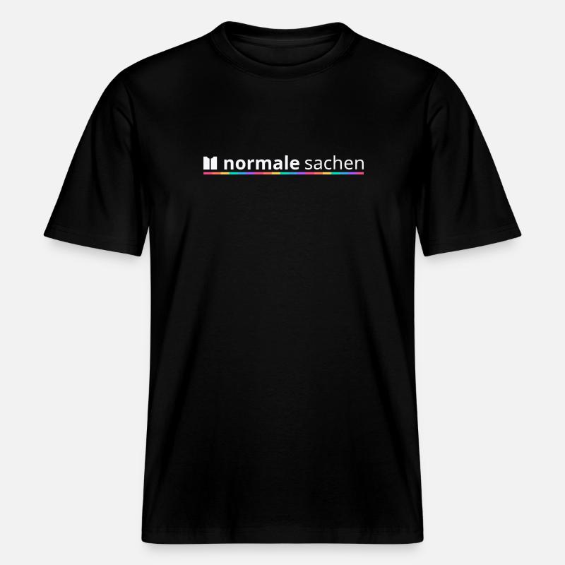 Normal Stuff Logo Rainbow - RELAXED FIT Unisex Organic T-Shirt - black