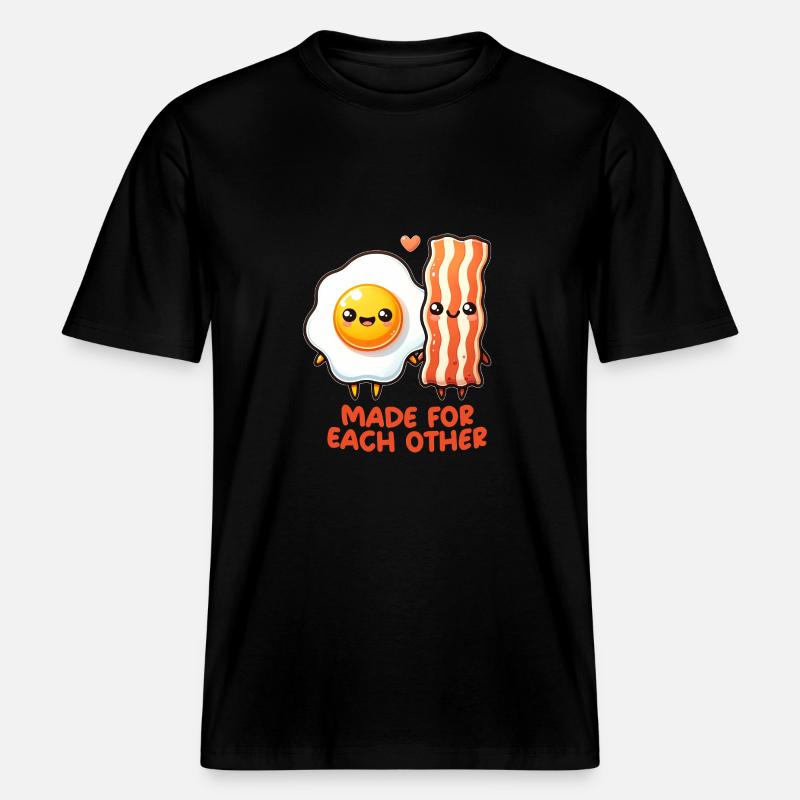 Egg and bacon -  RELAXED FIT Unisex Organic T-Shirt - black