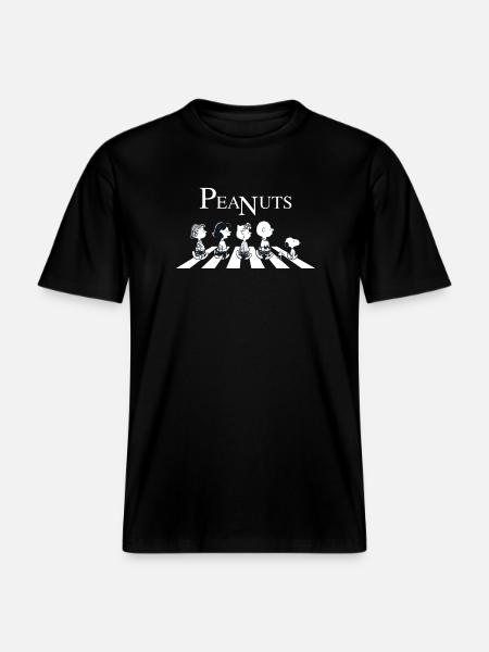 Peanuts The Peanuts Abbey Road - RELAXED FIT Unisex Organic T-Shirt - black