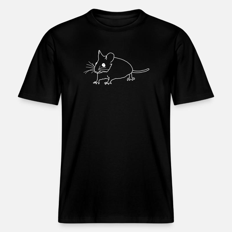 Maus lineart -  RELAXED FIT Unisex Organic T-Shirt - Schwarz