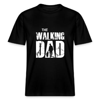 The Walking Dad (weiß) -  RELAXED FIT Unisex Organic T-Shirt - Schwarz - Vorne - Alina (178cm) & Michal (187cm)