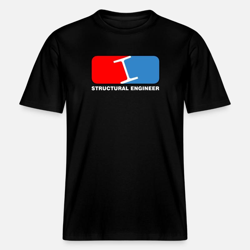 Structural Engineer League White Text -  T-shirt unisexe RELAXED FIT en coton bio - noir