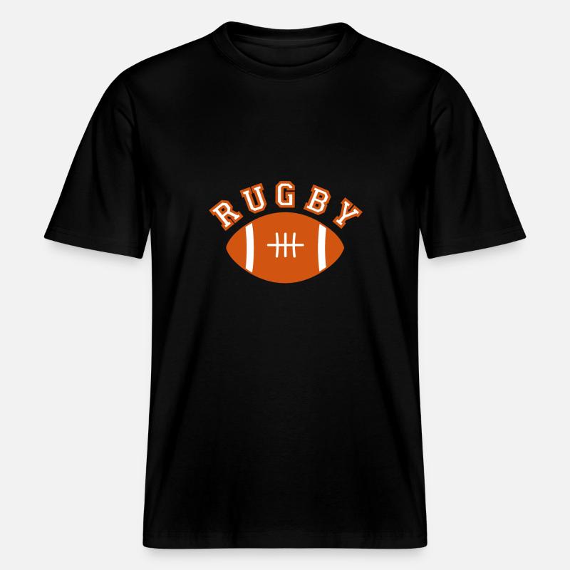 rugby -  RELAXED FIT Unisex Organic T-Shirt - black