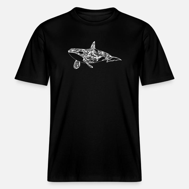miekkavalas -  RELAXED FIT Unisex Luomu T-paita - musta