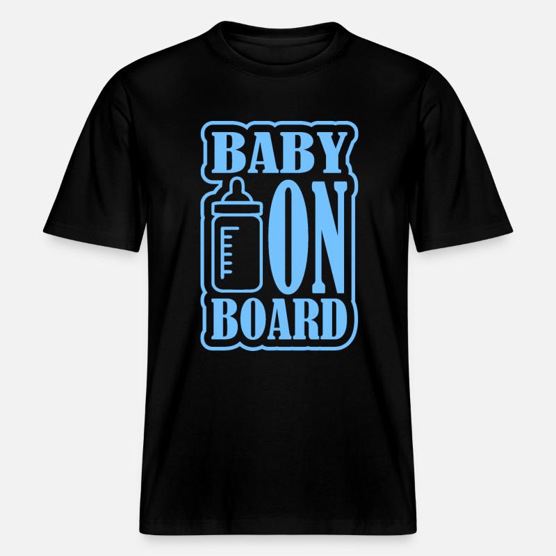 Bébé à bord - T-shirt unisexe RELAXED FIT en coton bio - noir