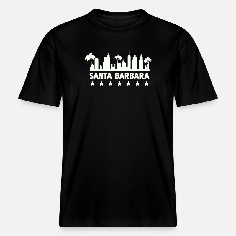 Silhouette côtière de Santa Barbara - T-shirt unisexe RELAXED FIT en coton bio - noir