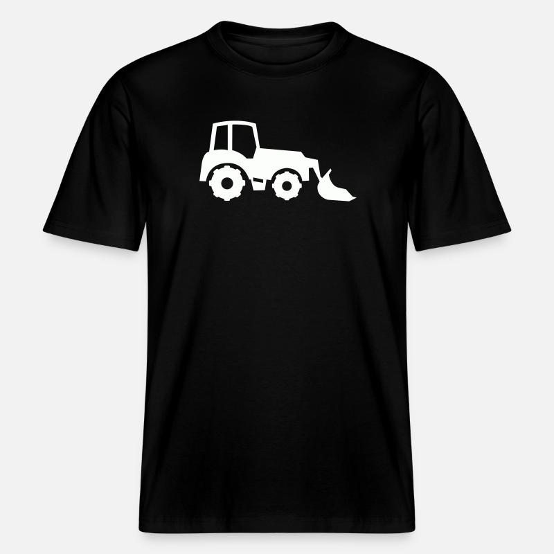 Traktor Silhouette Frontlader -  RELAXED FIT Unisex Organic T-Shirt - Schwarz
