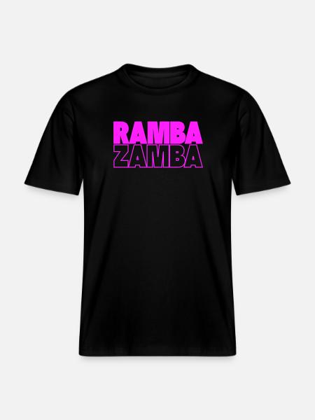 Ramba Zamba Neon Typography - RELAXED FIT Unisex Organic T-Shirt - black