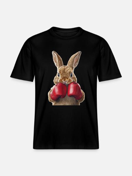 Hase -  RELAXED FIT Unisex Organic T-Shirt - Schwarz