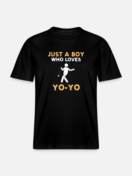 Bare en dreng, der elsker Yoyo - Økologisk unisex T-shirt RELAXED FIT - sort