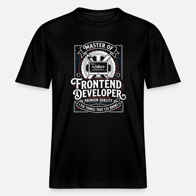 Maître frontend : art CSS HTML -  T-shirt unisexe RELAXED FIT en coton bio - noir