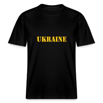 Ukraine -  RELAXED FIT Unisex Organic T-Shirt - Schwarz - Vorne - Alina (178cm) & Michal (187cm)
