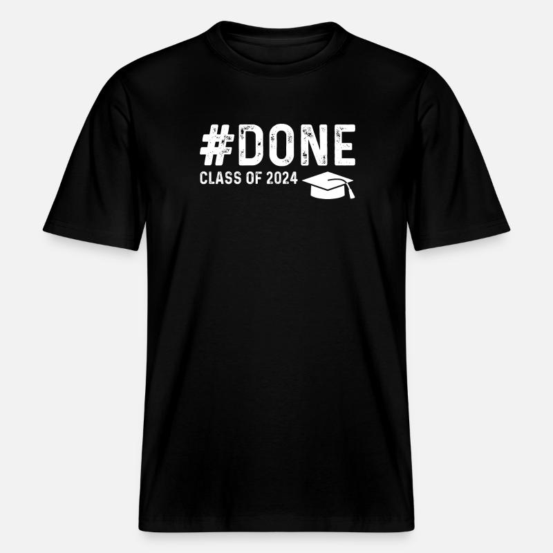 Terminé Classe de 2024 -  T-shirt unisexe RELAXED FIT en coton bio - noir