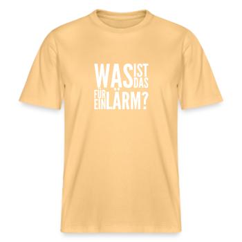 was sind das für Geräusche? -  RELAXED FIT Unisex Organic T-Shirt - Hellgelb - Vorne - Alina (178cm) & Michal (187cm)